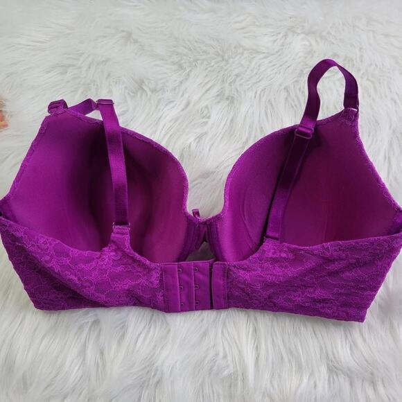 Victoria's Secret Women's Purple Padded Laced Lined Perfect Coverage Bra 36DD‎ - Picture 3 of 7
